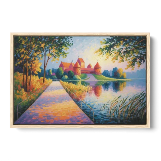 Trakai Castle - Oak Framed Canvas Wall Art - Front