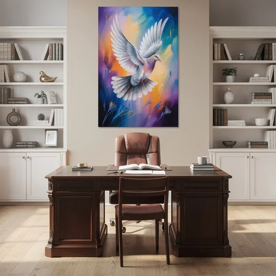 Tranquil Dove Peace - Canvas Wall Art - Office - 40x60