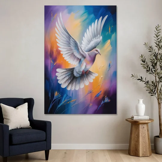 Tranquil Dove Peace - Canvas Wall Art - Sofa - 40x60