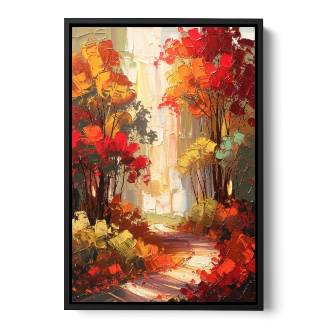 Traverse City Autumn Foliage - Black Framed Canvas Wall Art - Front