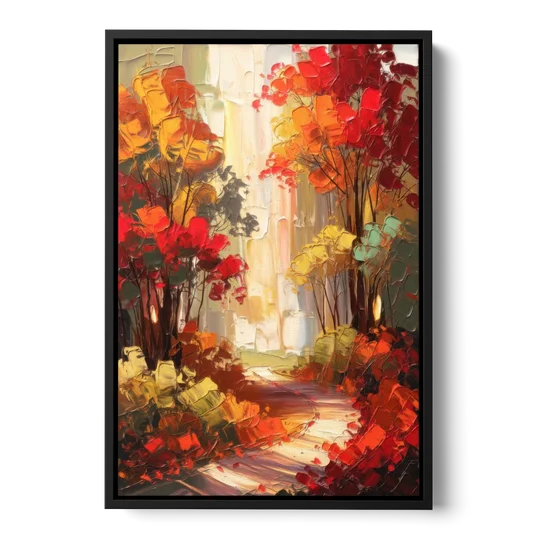 Traverse City Autumn Foliage - Black Framed Canvas Wall Art - Front