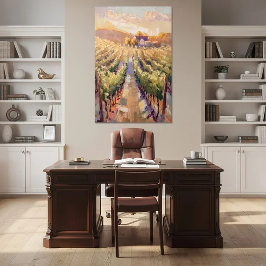Traverse City Vineyard Scenery - Canvas Wall Art - Office - 40x60