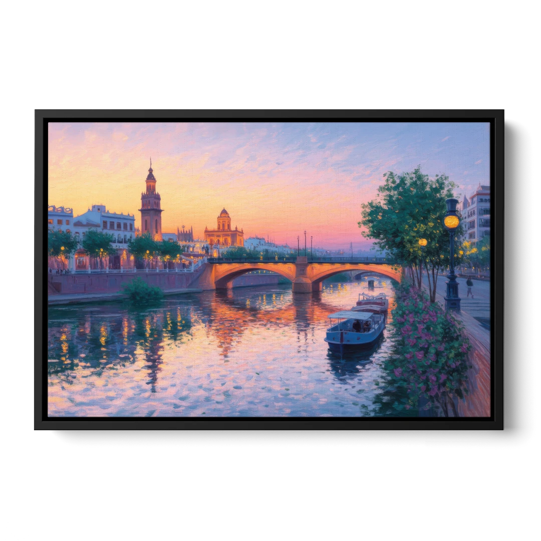 Triana Twilight - Black Framed Canvas Wall Art - Front