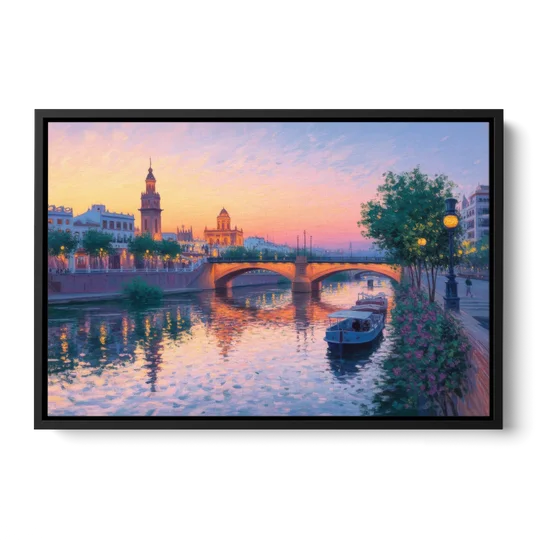 Triana Twilight - Black Framed Canvas Wall Art - Front