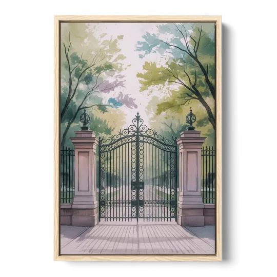 Trinity Bellwoods Park - Oak Framed Canvas Wall Art - Front