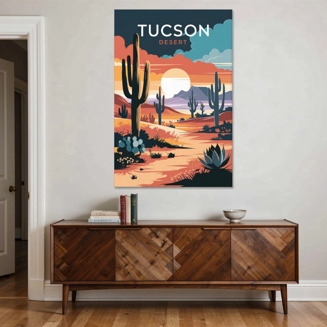 Tucson Desert Sunset - Canvas Wall Art - Coffee Table - 40x60