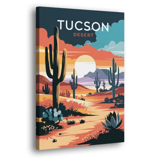 Tucson Desert Sunset - Canvas Wall Art - Side