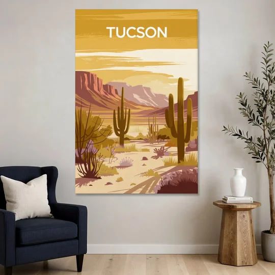 Tucson Mountain Views - Canvas Wall Art - Sofa - 40x60