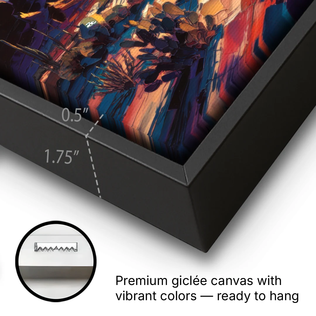 Tucson Night Sky - Black Framed Canvas Wall Art - Gallery Wrap Corner