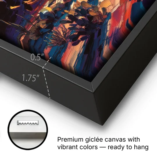 Tucson Night Sky - Black Framed Canvas Wall Art - Gallery Wrap Corner