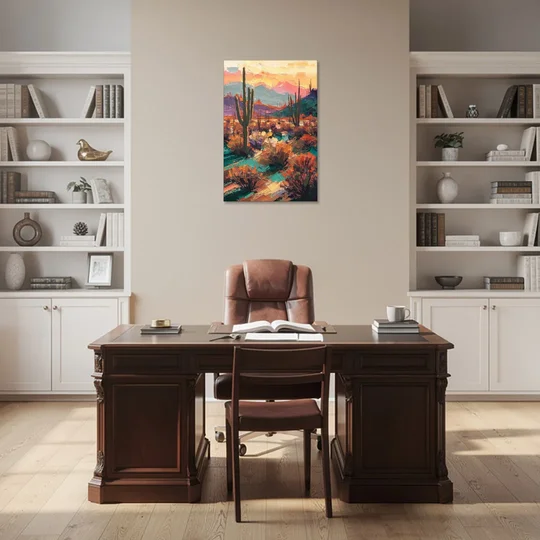 Tucson Sonoran Desert - Canvas Wall Art - Office - 24x36