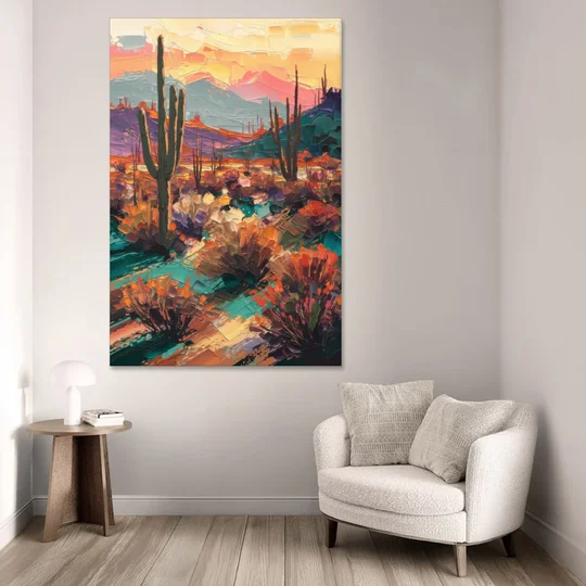 Tucson Sonoran Desert - Canvas Wall Art - Sofa - 40x60