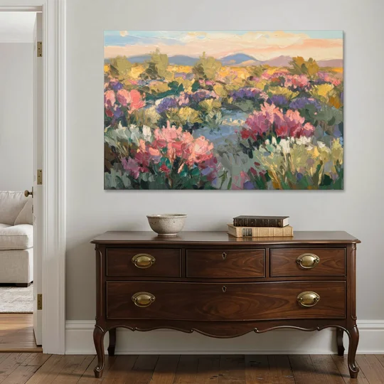 Tucson Wildflower Fields - Canvas Wall Art - Coffee Table - 60x40