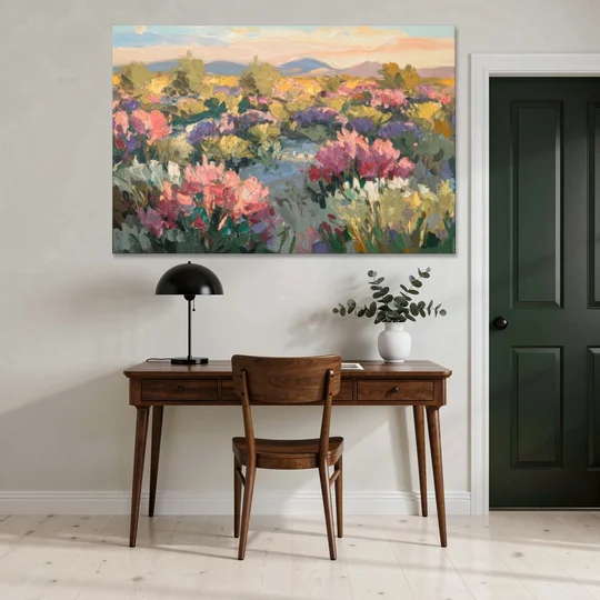 Tucson Wildflower Fields - Canvas Wall Art - Office - 60x40