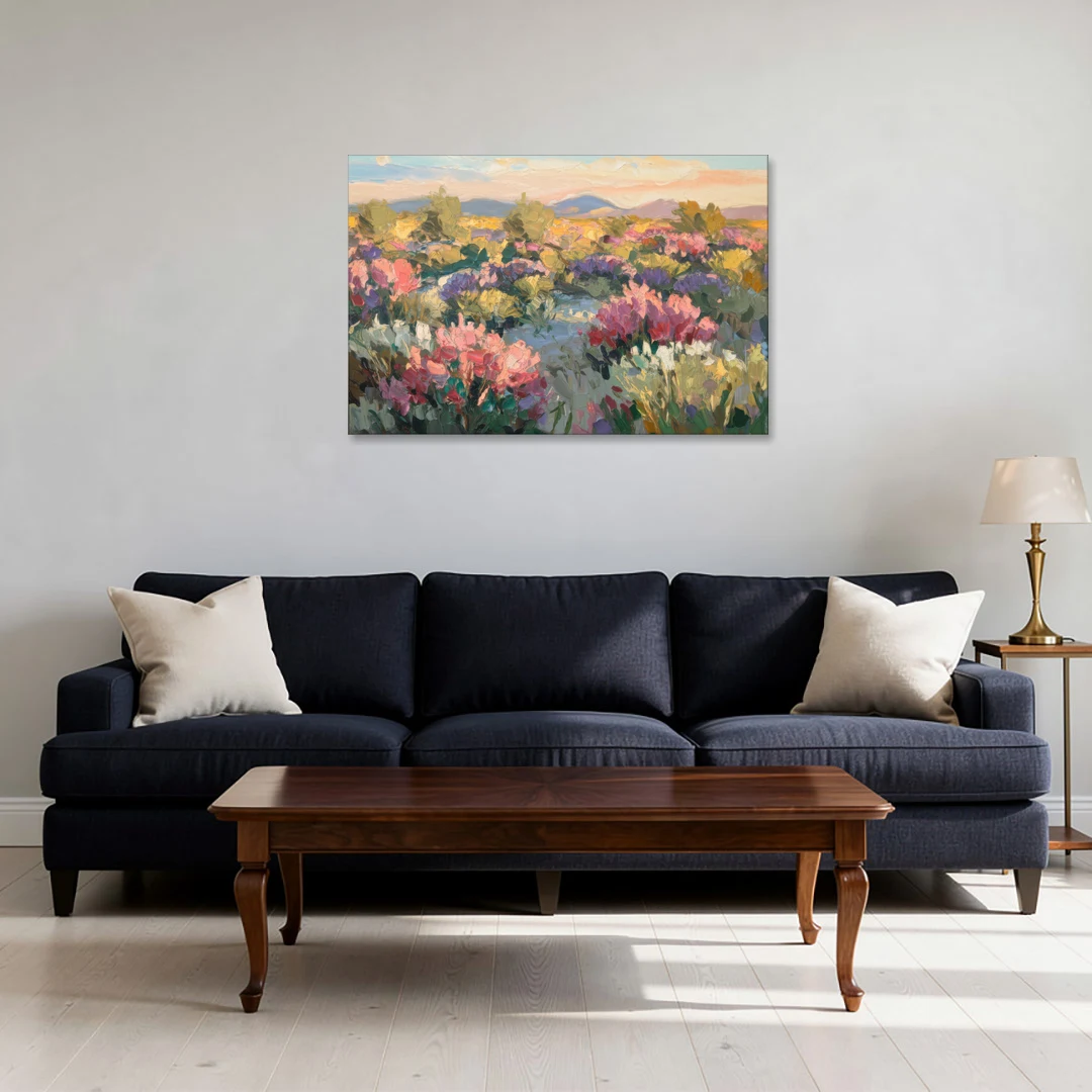 Tucson Wildflower Fields - Canvas Wall Art - Sofa - 36x24