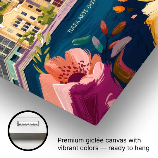 Tulsa Arts District - Canvas Wall Art - Gallery Wrap Corner