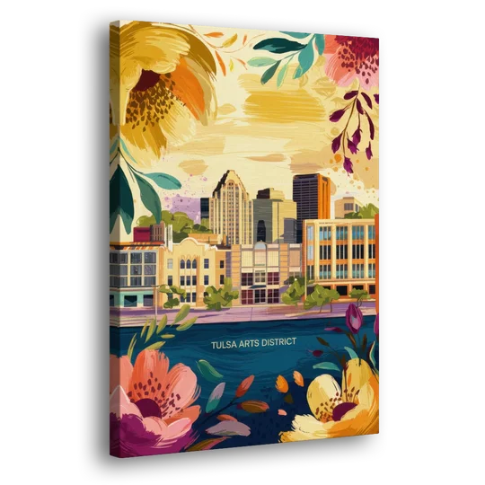 Tulsa Arts District - Canvas Wall Art - Side