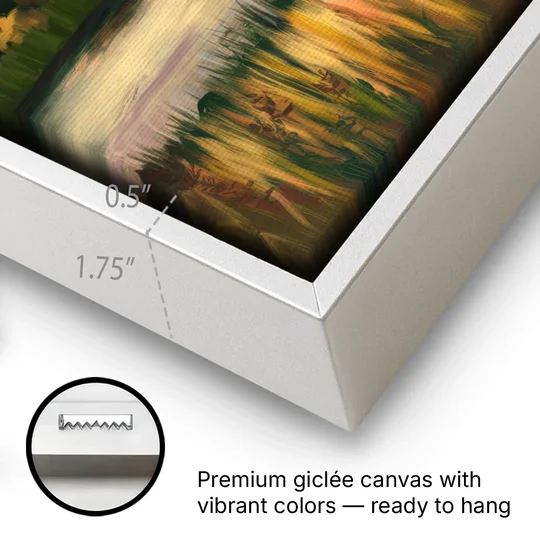 Tulsa Golden Hour - White Framed Canvas Wall Art - Gallery Wrap Corner