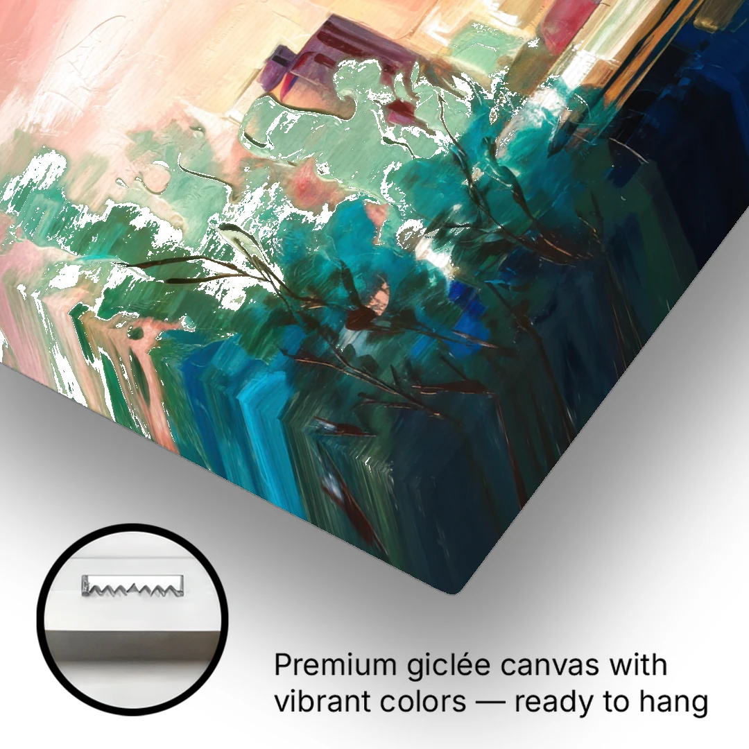 Tulsa Midtown Scenery - Canvas Wall Art - Gallery Wrap Corner