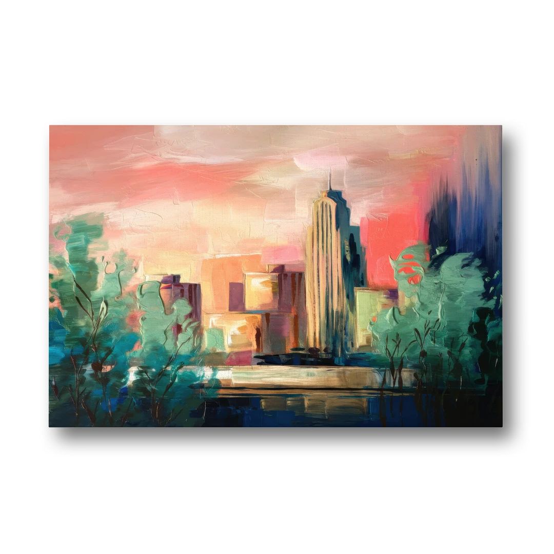 Tulsa Midtown Scenery - Canvas Wall Art - Front