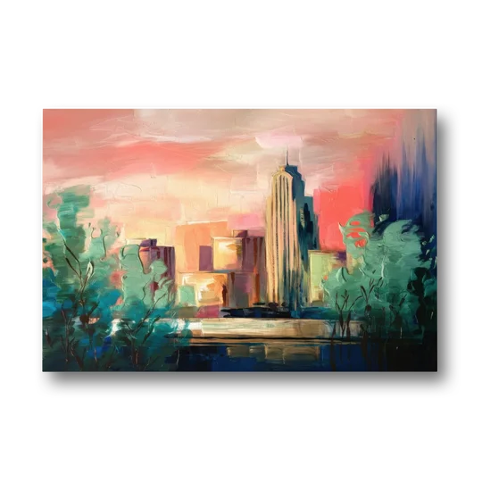 Tulsa Midtown Scenery - Canvas Wall Art - Front