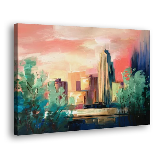 Tulsa Midtown Scenery - Canvas Wall Art - Side