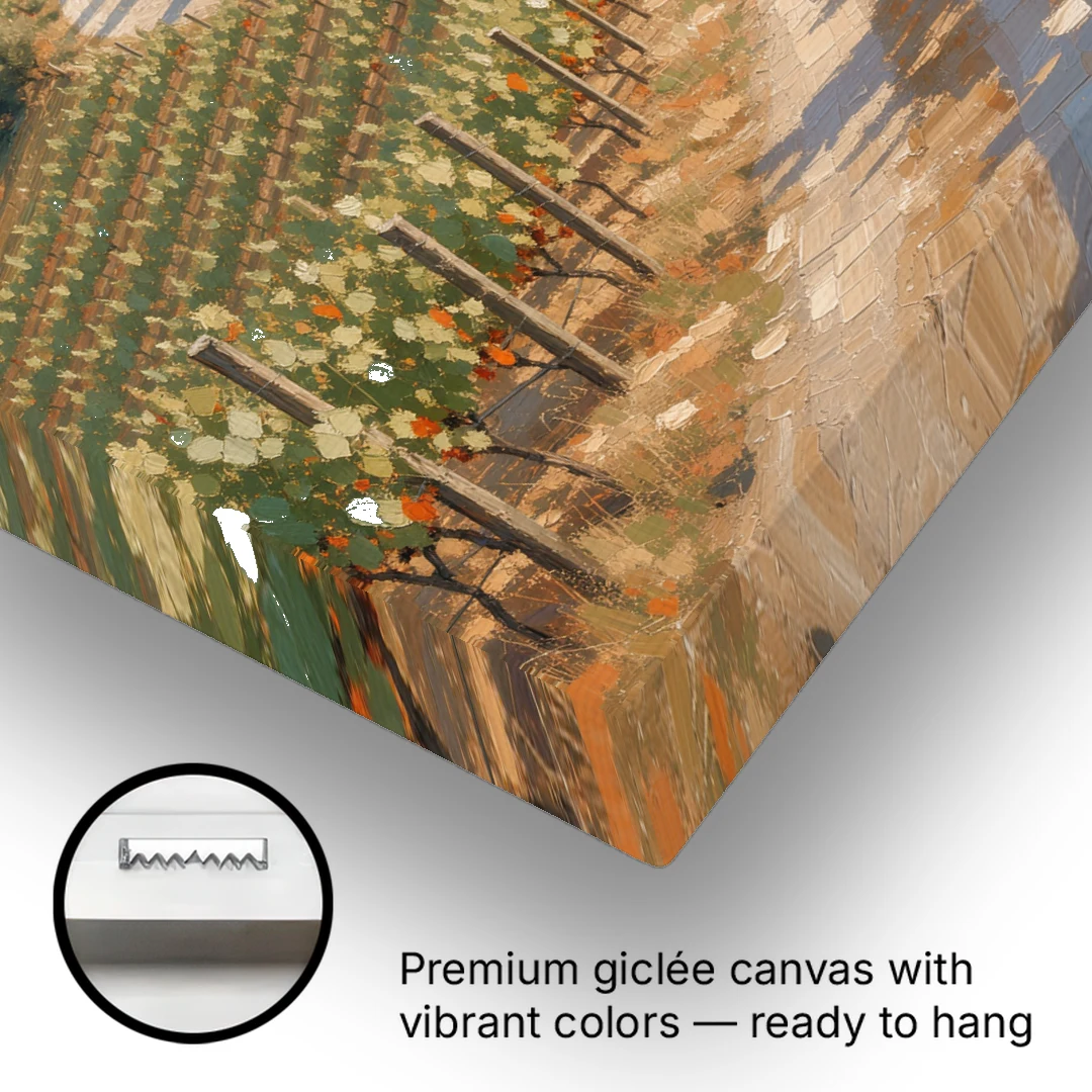 Tuscan Cypress Road to the Farmhouse - Canvas Wall Art - Gallery Wrap Corner