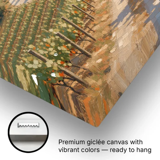 Tuscan Cypress Road to the Farmhouse - Canvas Wall Art - Gallery Wrap Corner