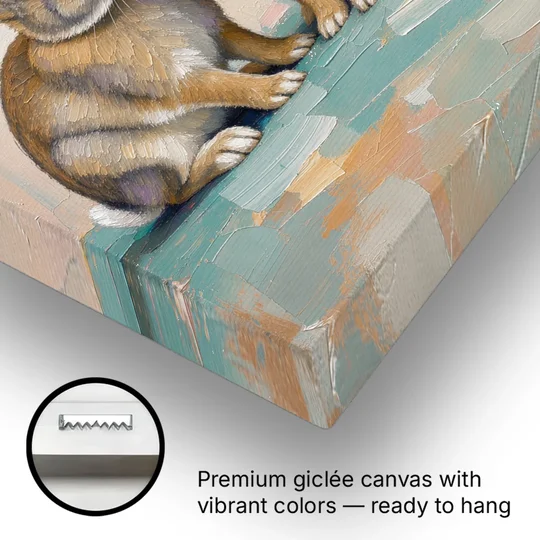 Two Wild Rabbits Cuddled Side by Side - Canvas Wall Art - Gallery Wrap Corner