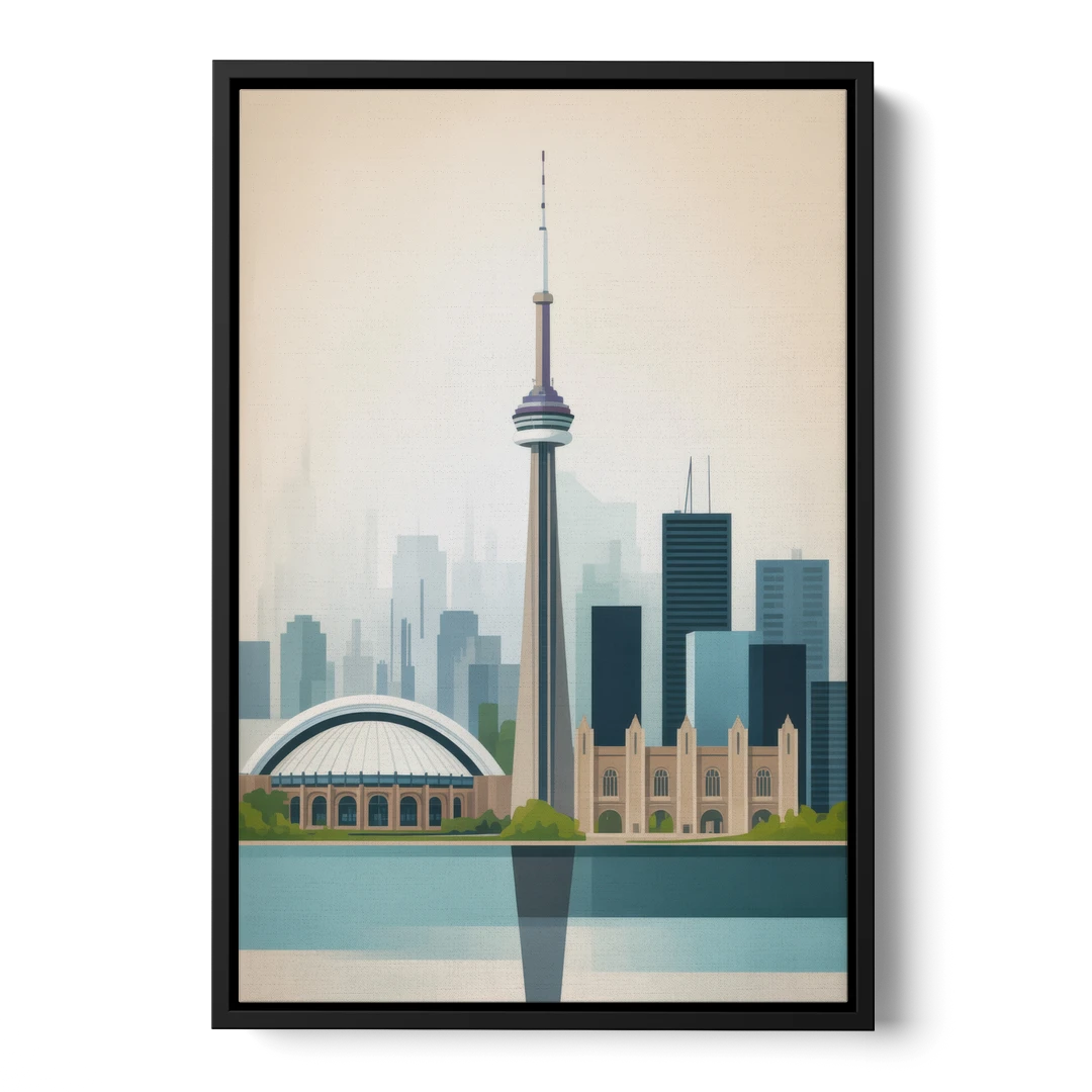 University of Toronto Campus - Black Framed Canvas Wall Art - Front