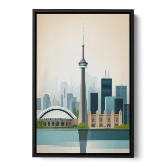 University of Toronto Campus - Black Framed Canvas Wall Art - Front
