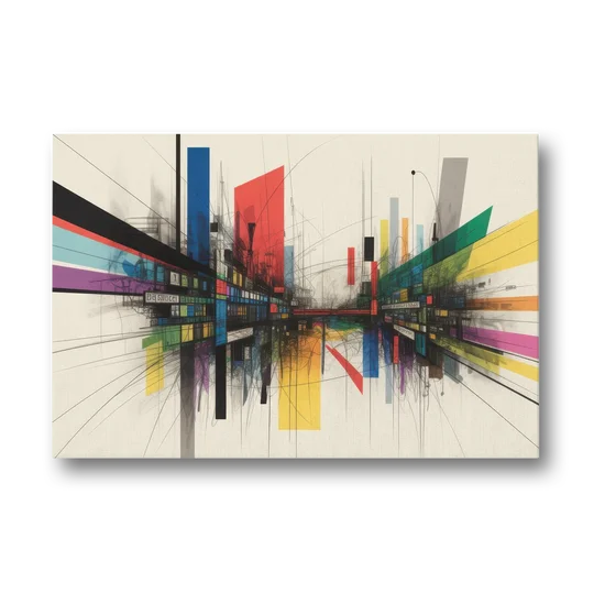 Urban Symphony Colorful Abstract - Canvas Wall Art - Front