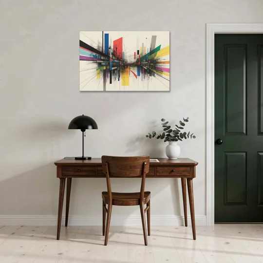 Urban Symphony Colorful Abstract - Canvas Wall Art - Office - 36x24