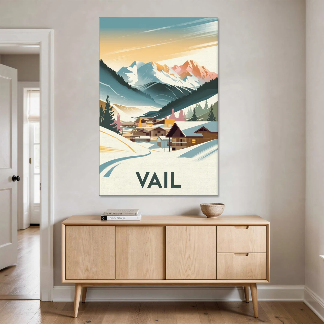Vail Colorado Charm - Canvas Wall Art - Coffee Table - 40x60
