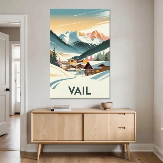 Vail Colorado Charm - Canvas Wall Art - Coffee Table - 40x60