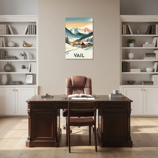 Vail Colorado Charm - Canvas Wall Art - Office - 24x36