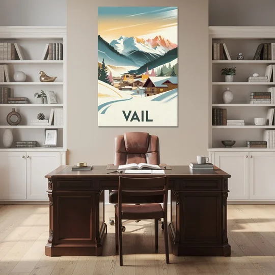 Vail Colorado Charm - Canvas Wall Art - Office - 40x60