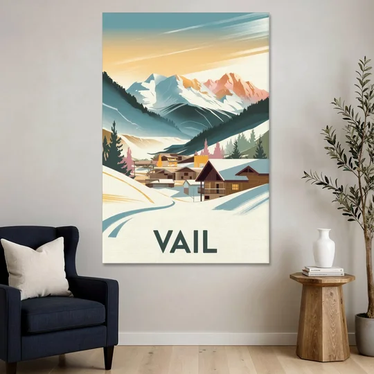Vail Colorado Charm - Canvas Wall Art - Sofa - 40x60