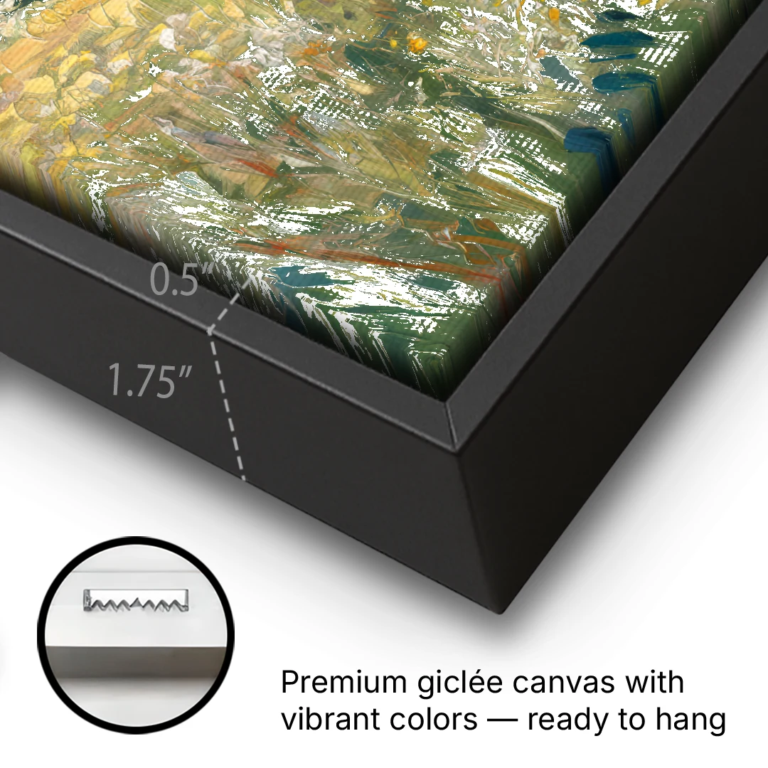 Vail Rocky Mountain View - Black Framed Canvas Wall Art - Gallery Wrap Corner