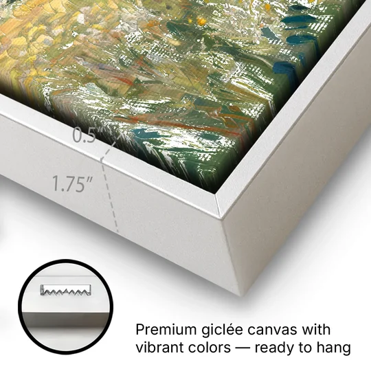 Vail Rocky Mountain View - White Framed Canvas Wall Art - Gallery Wrap Corner
