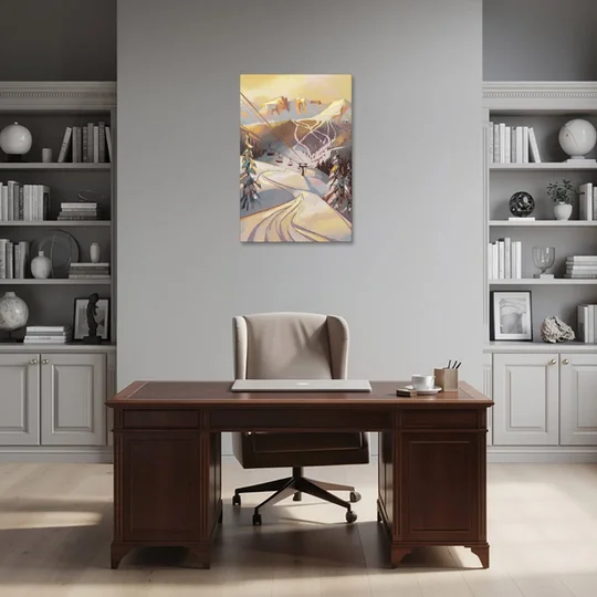 Vail Ski Slopes - Canvas Wall Art - Office - 24x36