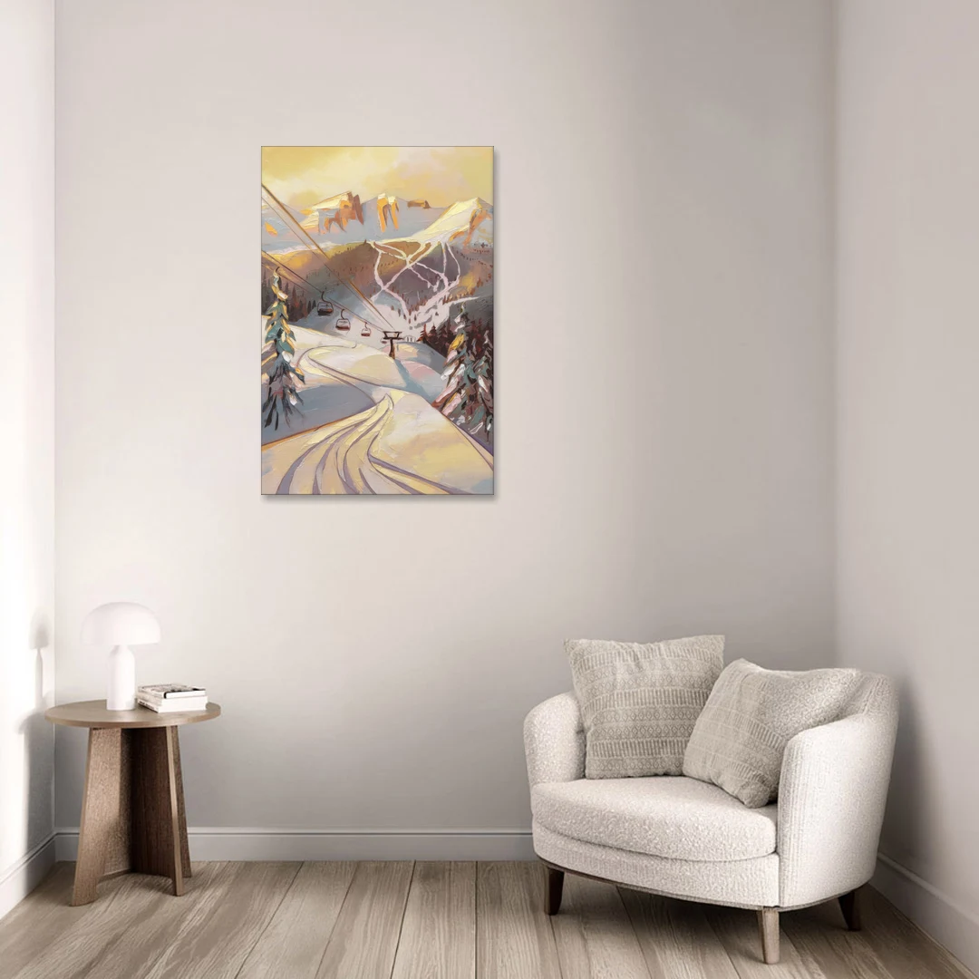 Vail Ski Slopes - Canvas Wall Art - Sofa - 24x36