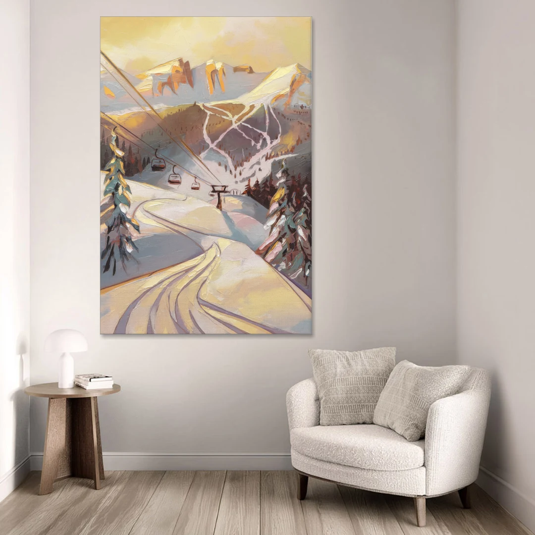 Vail Ski Slopes - Canvas Wall Art - Sofa - 40x60