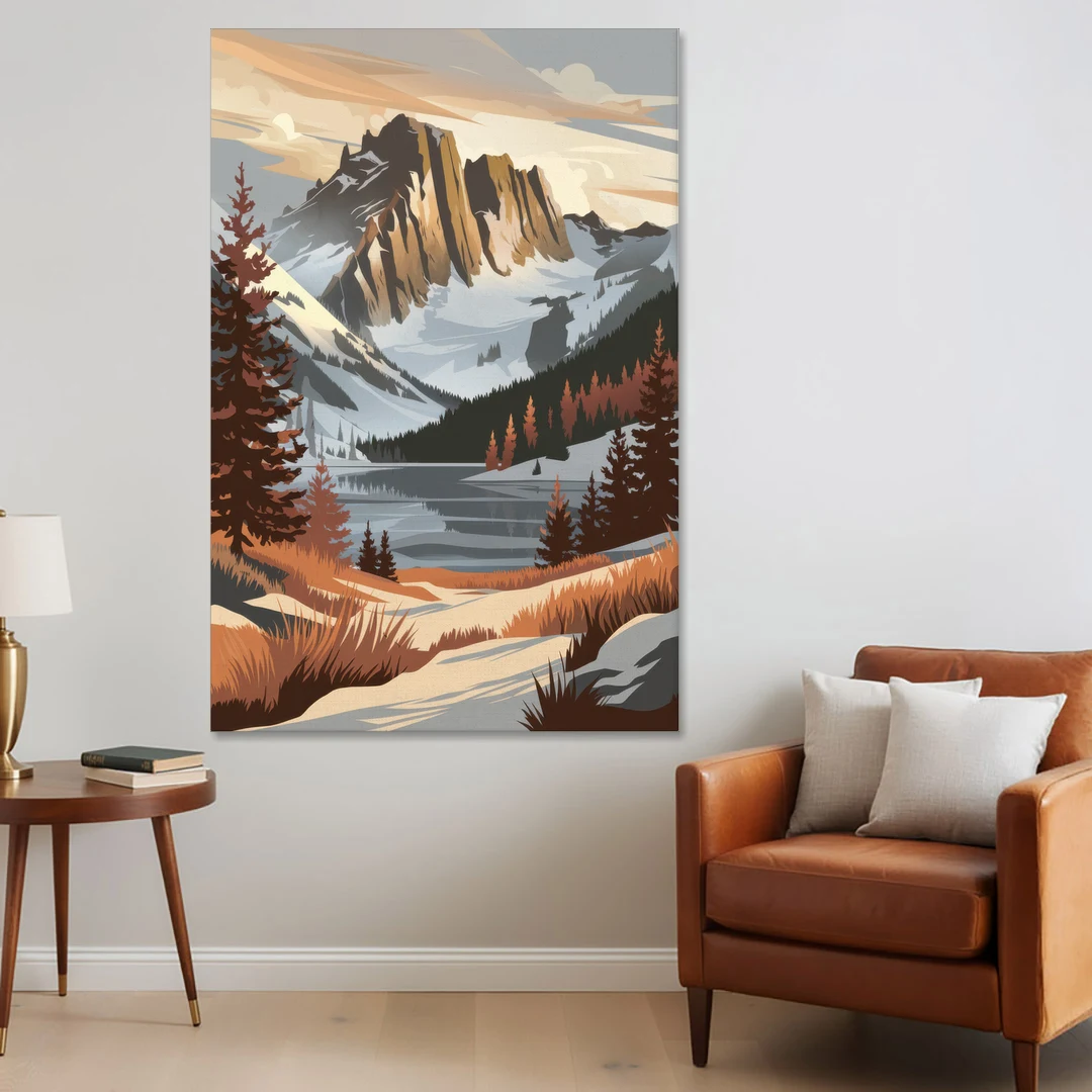 Vail Snowy Peaks - Canvas Wall Art - Sofa - 40x60