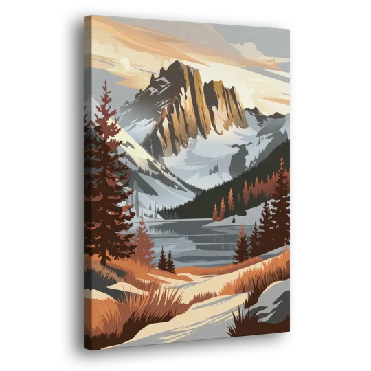 Vail Snowy Peaks - Canvas Wall Art - Side