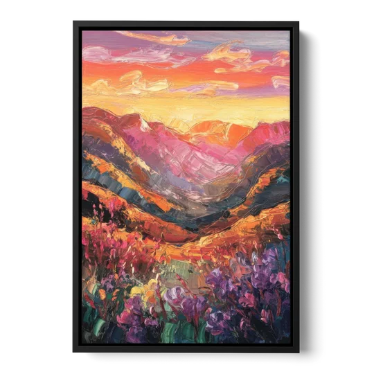 Vail Sunset Glow - Black Framed Canvas Wall Art - Front