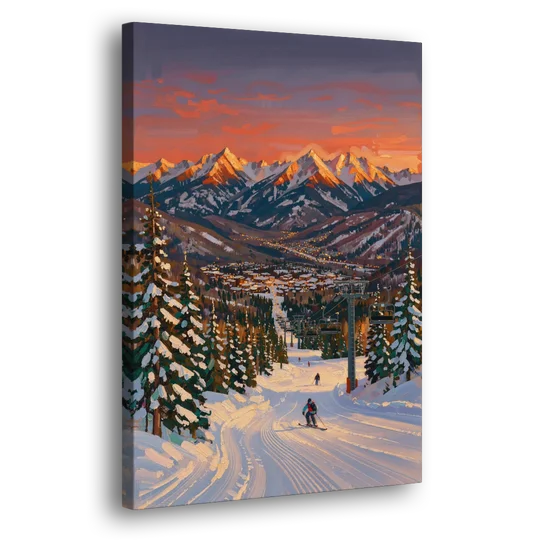 Vail Winter Wonderland - Canvas Wall Art - Side