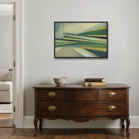 Vake Park Serenity - Black Framed Canvas Wall Art - Coffee Table - 36x24