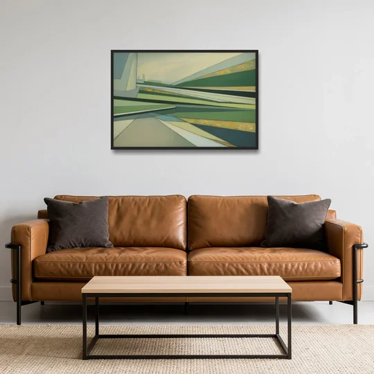 Vake Park Serenity - Black Framed Canvas Wall Art - Sofa - 36x24