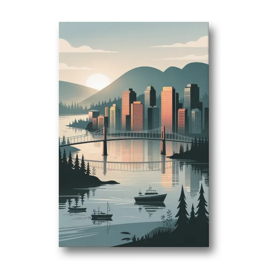 Vancouver Downtown Skyline - Canvas Wall Art - Front